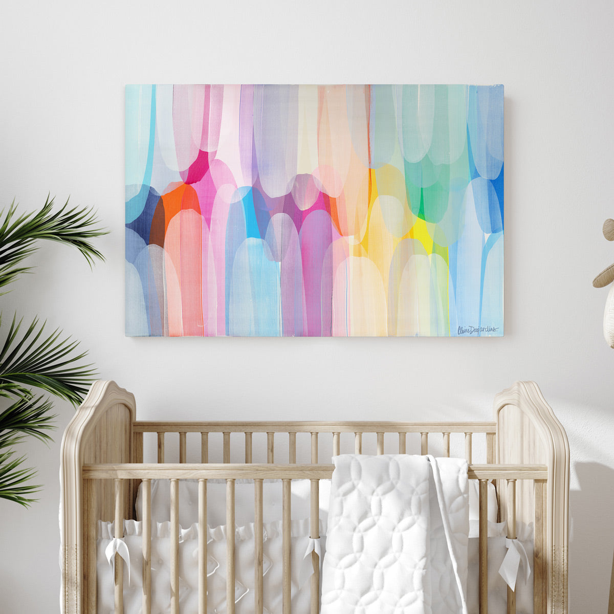 Claire Desjardins's Tooth Fairy and Other Tales print on nursery wallClaire Desjardins' Tooth Fairy and Other Tales painting reproduced on HD metal print and displayed on nursery wall