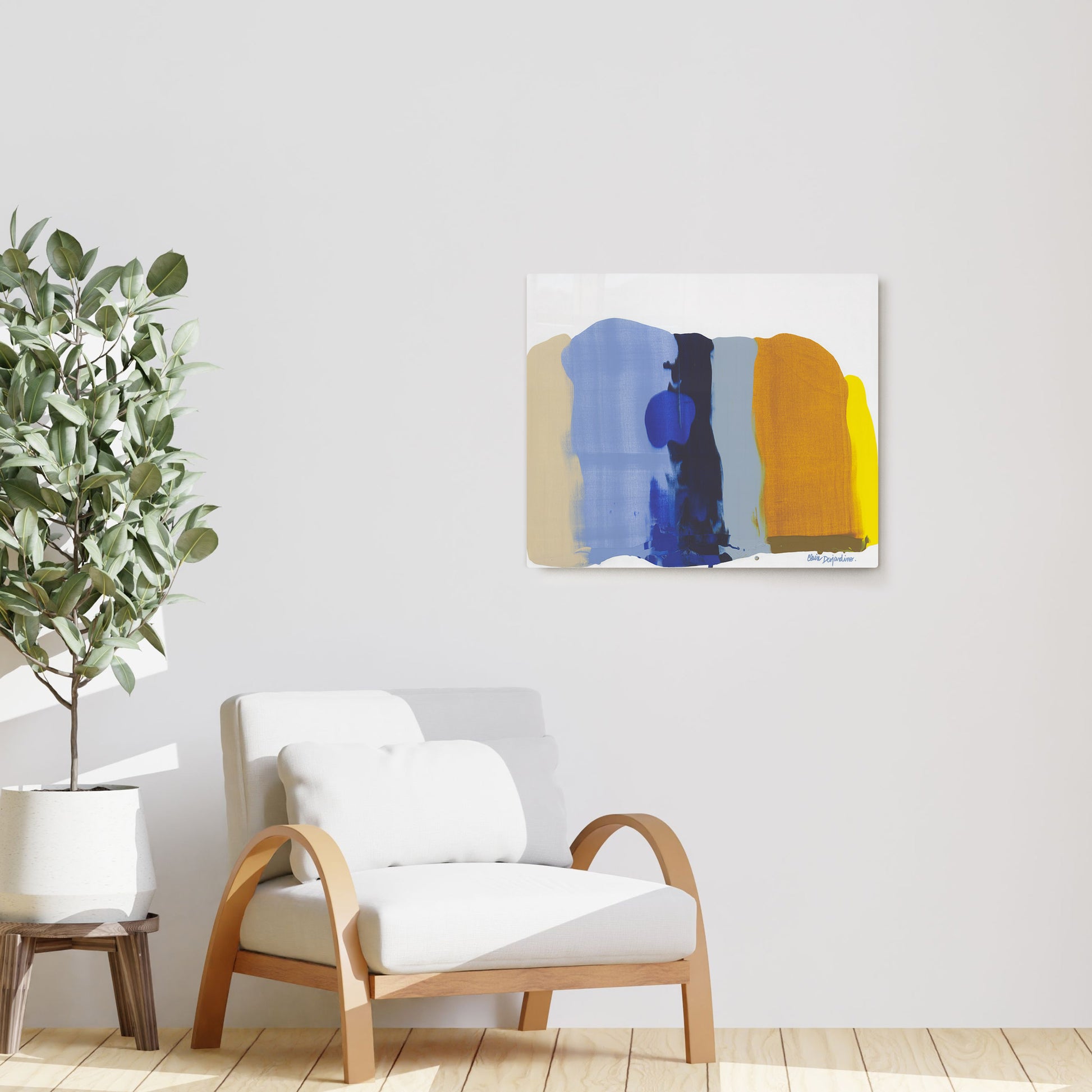 Claire Desjardins' Love 03 painting reproduced on HD metal print and displayed on wall