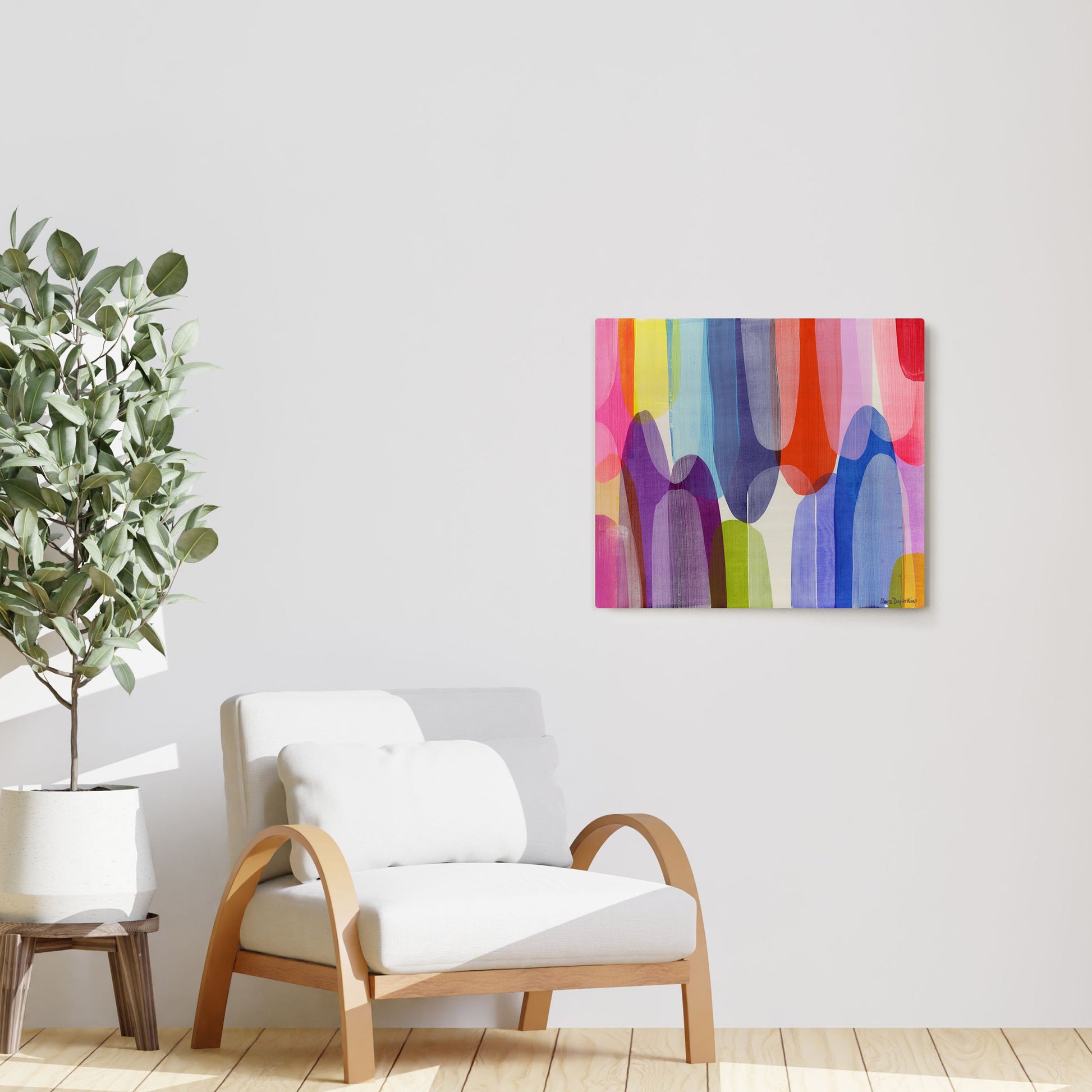 Claire Desjardins' Take Ten painting reproduced on HD metal print and displayed on wall