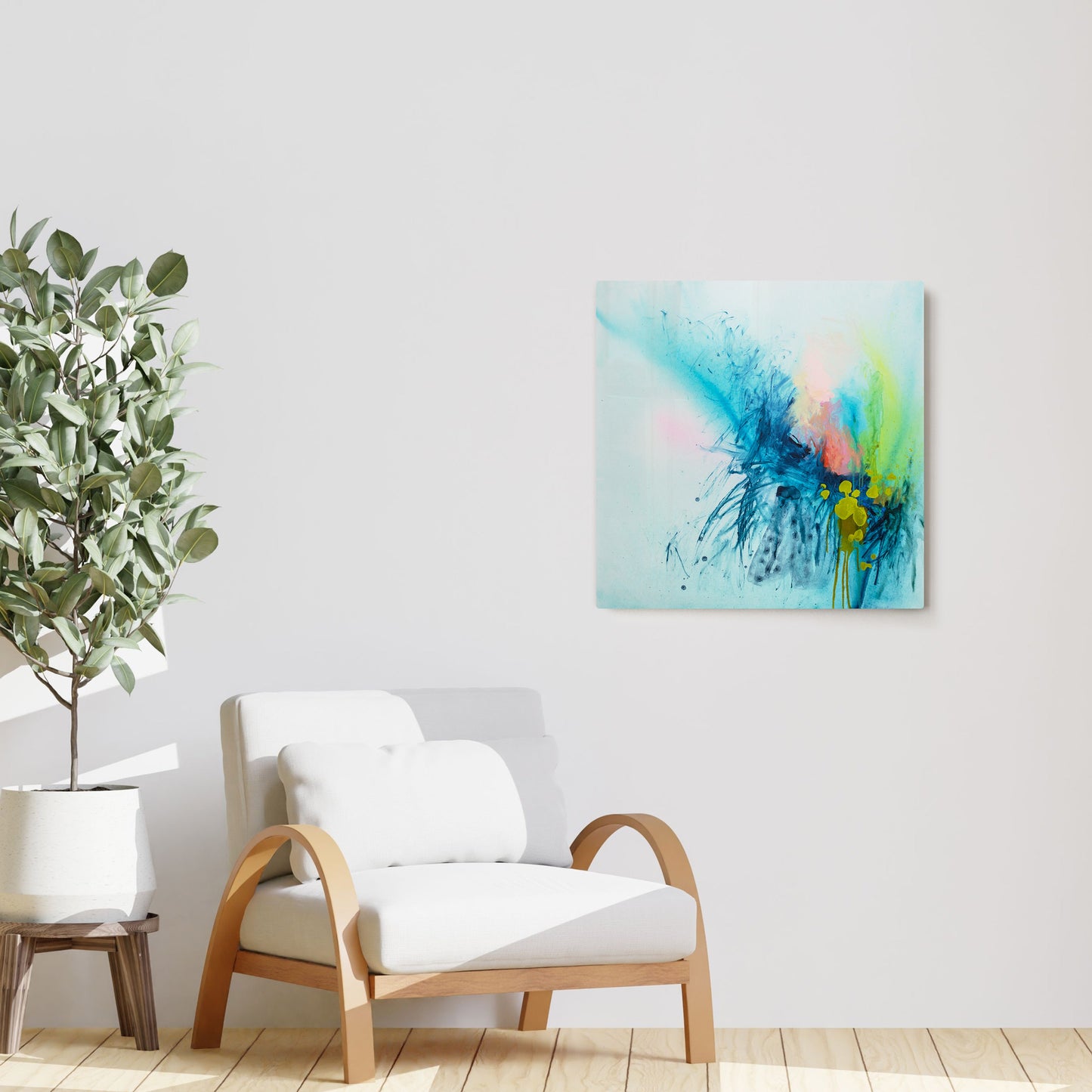 Claire Desjardins' Before Daybreak painting reproduced on HD metal print and displayed on wall