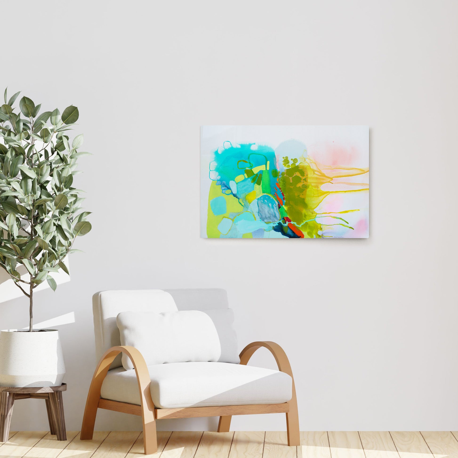 Claire Desjardins' Find Me Comfort painting reproduced on HD metal print and displayed on wall