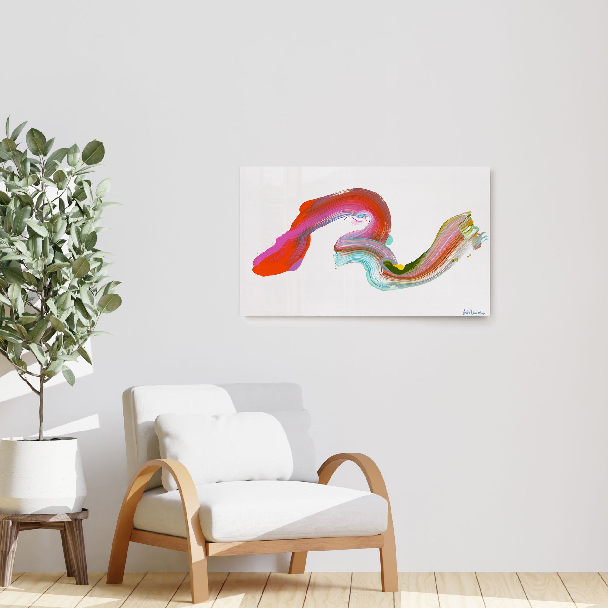 Claire Desjardins' Infatuated with You painting reproduced on HD metal print and displayed on wall