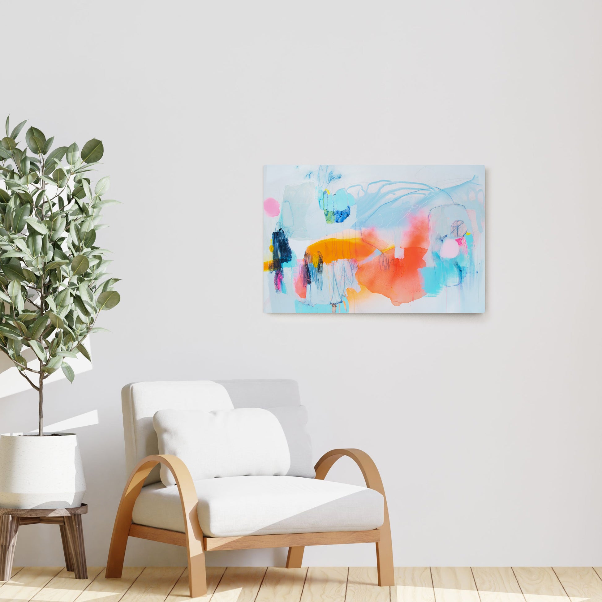 Claire Desjardins' Hold Out painting reproduced on HD metal print and displayed on wall