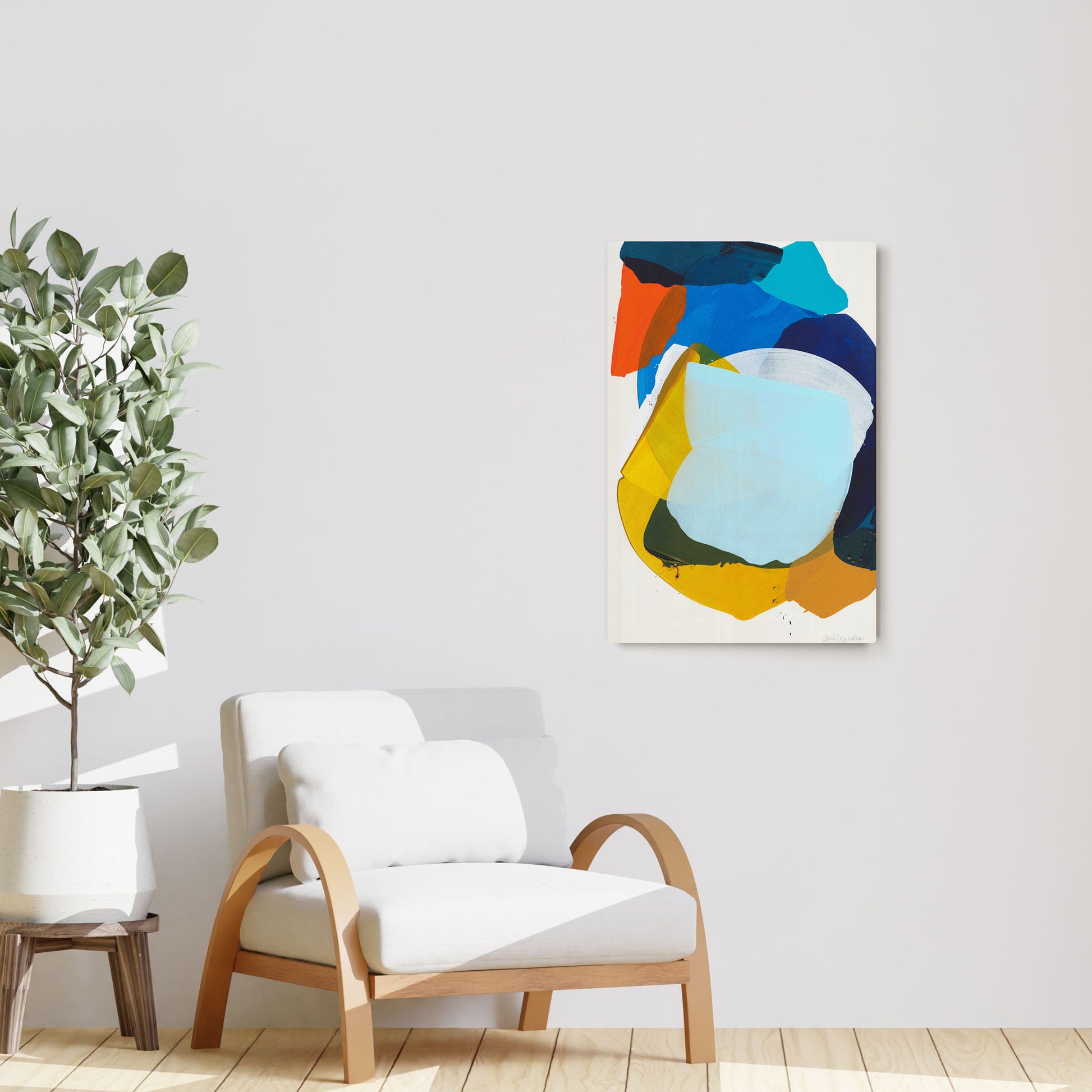 Claire Desjardins' California 05 painting reproduced on HD metal print and displayed on wall