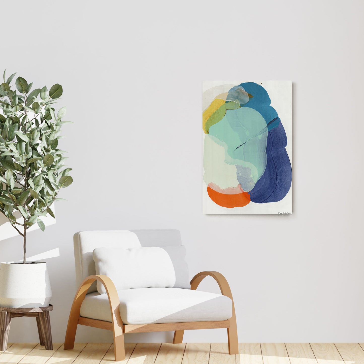 Claire Desjardins' California 20 painting reproduced on HD metal print and displayed on wall