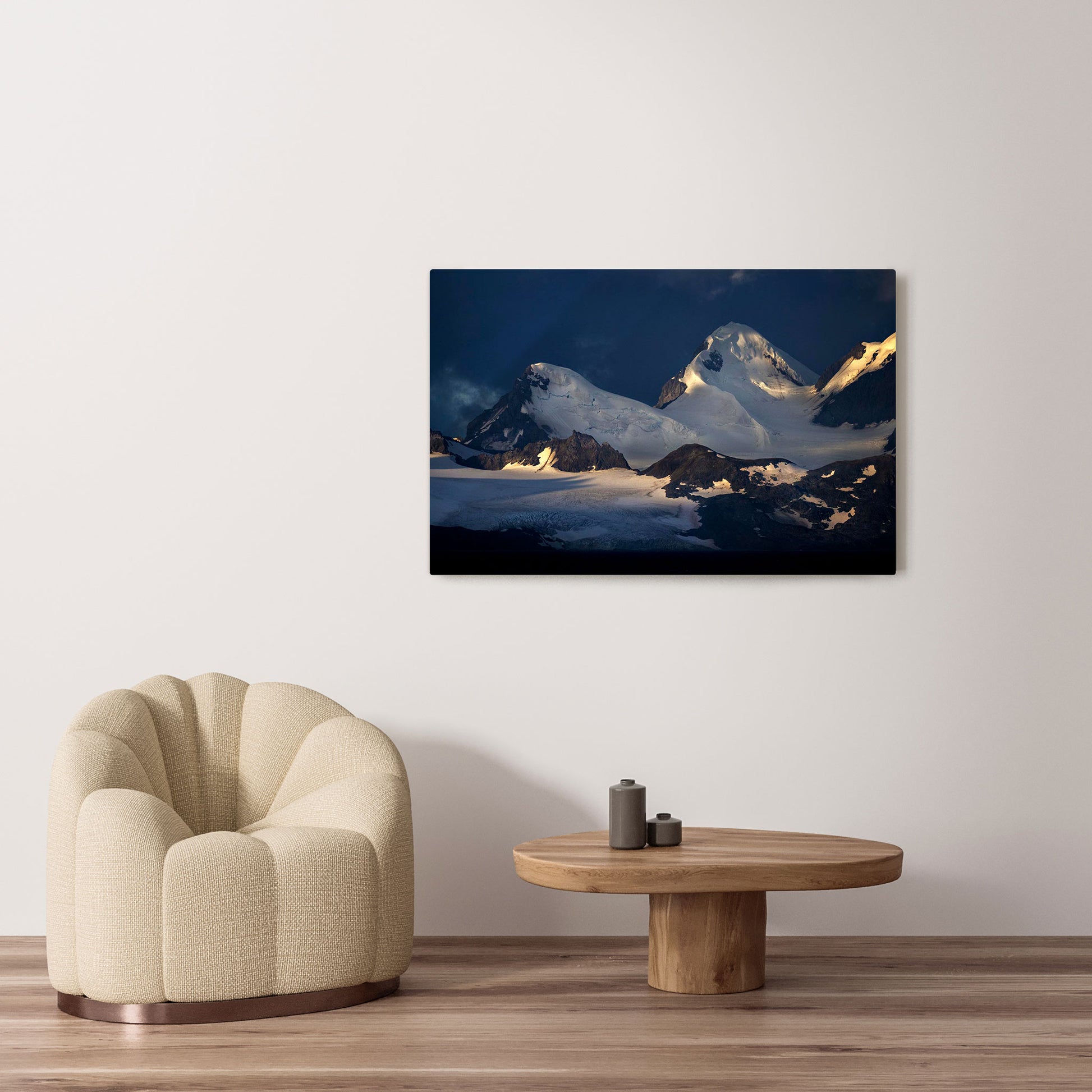 Michelle Valberg's Frosty Antarctica photography reproduced on HD metal print and displayed on wall