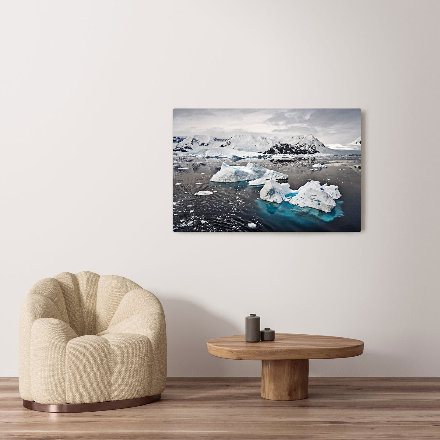 Michelle Valberg's Glacial Chill photography reproduced on HD metal print and displayed on wall