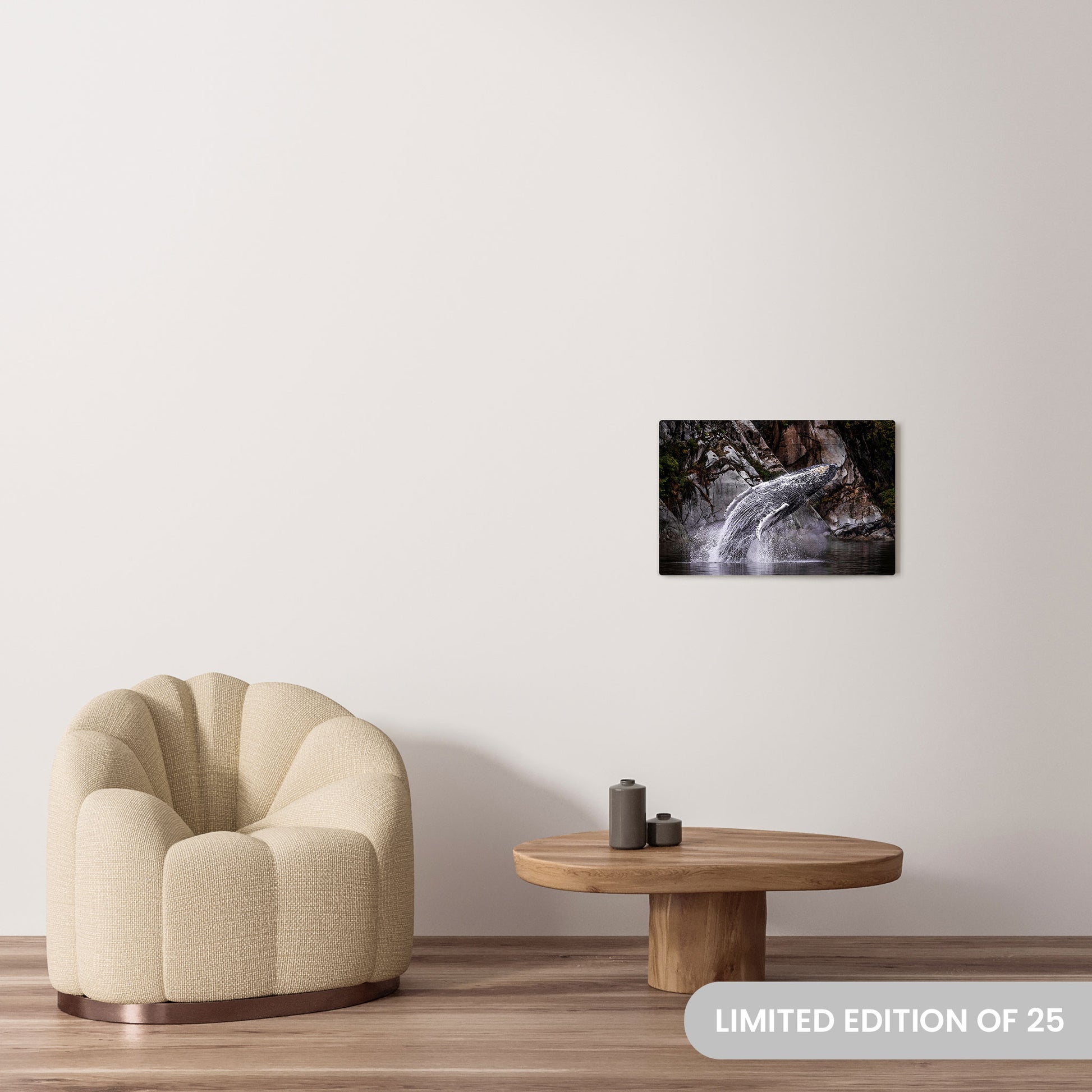 Michelle Valberg's Humpback Whale in Wide Waters photography reproduced on a 16x24 HD metal print