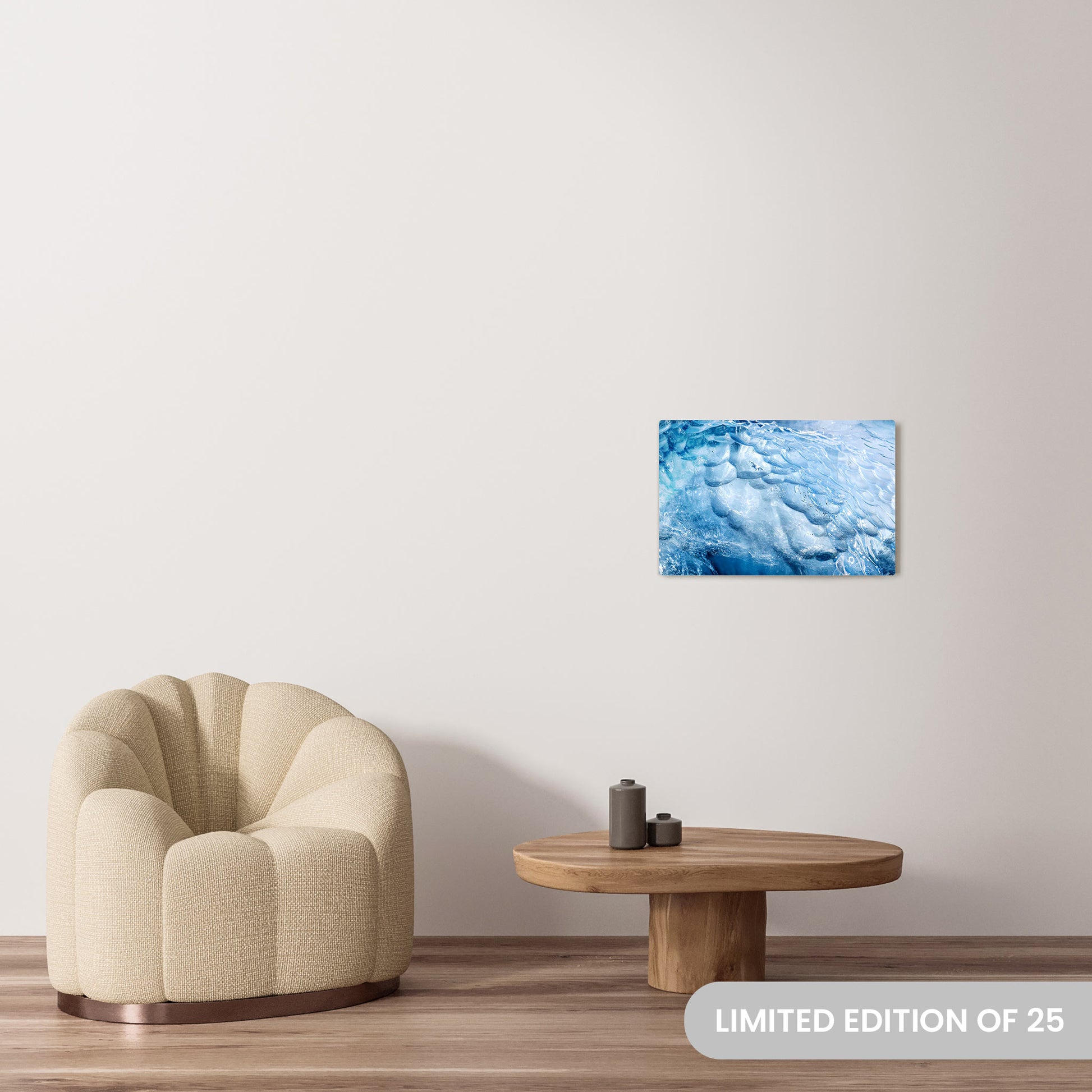 Michelle Valberg's Glistening Ice photography reproduced on a 16x24 HD metal print