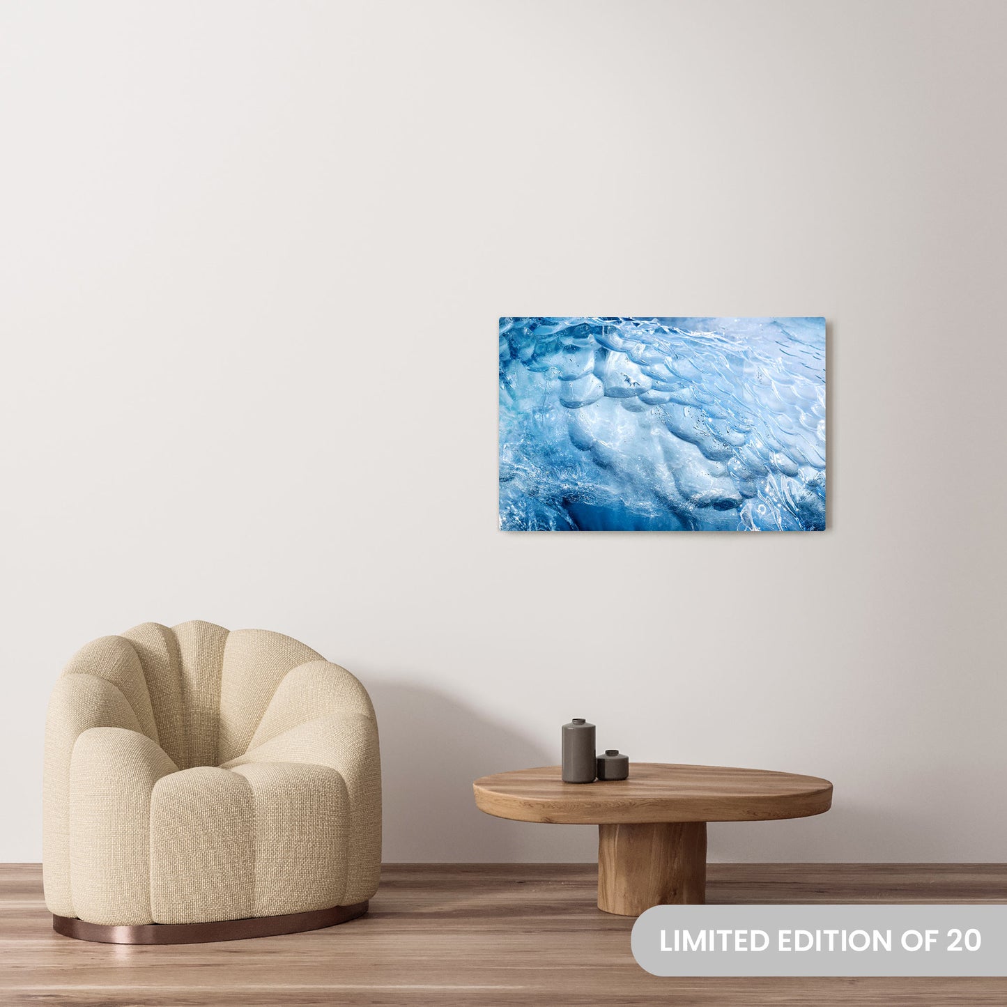 Michelle Valberg's Glistening Ice photography reproduced on a 24x36 HD metal print