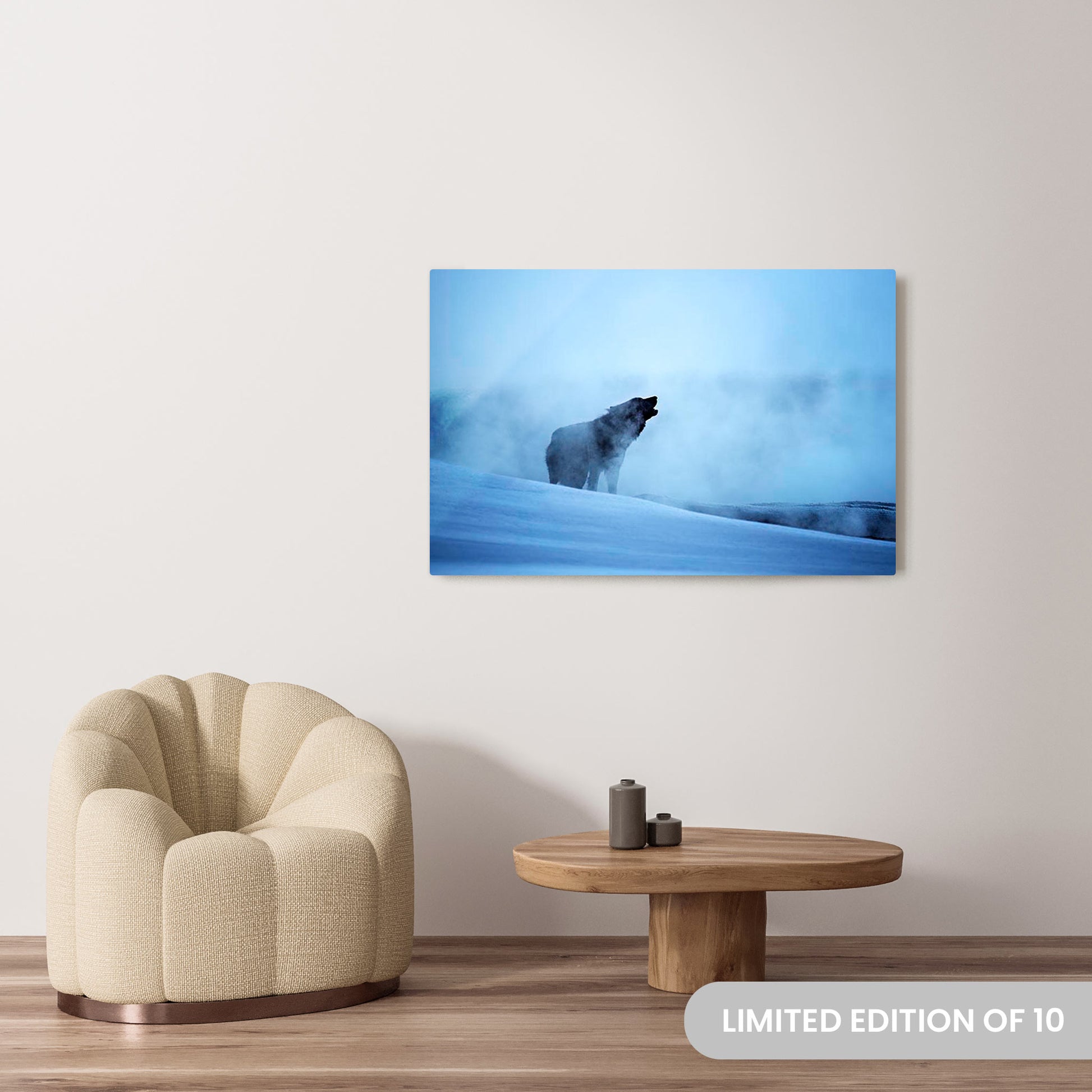 Michelle Valberg's Howling Hour photography reproduced on a 32x48 HD metal print