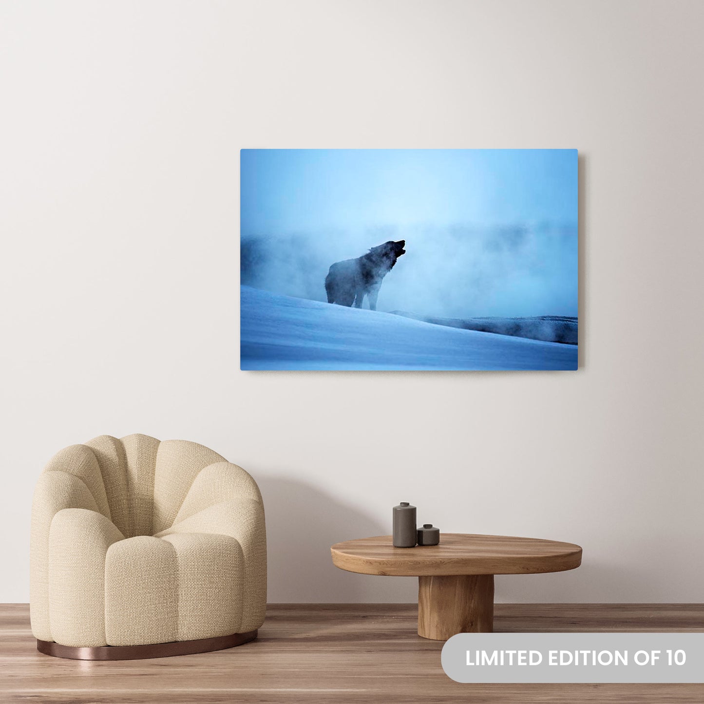 Michelle Valberg's Howling Hour photography reproduced on a 36x54 HD metal print