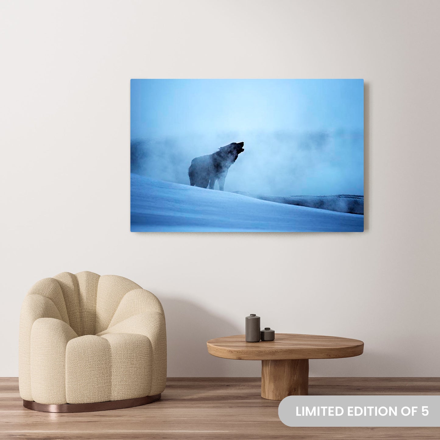 Michelle Valberg's Howling Hour photography reproduced on a 40x60 HD metal print