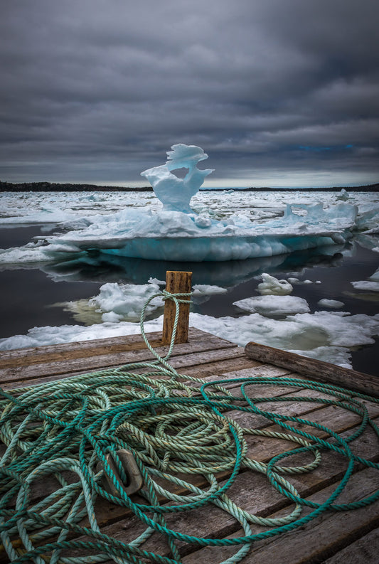 Ray Mackey's' Boyds Cove Ice Angel print close-up