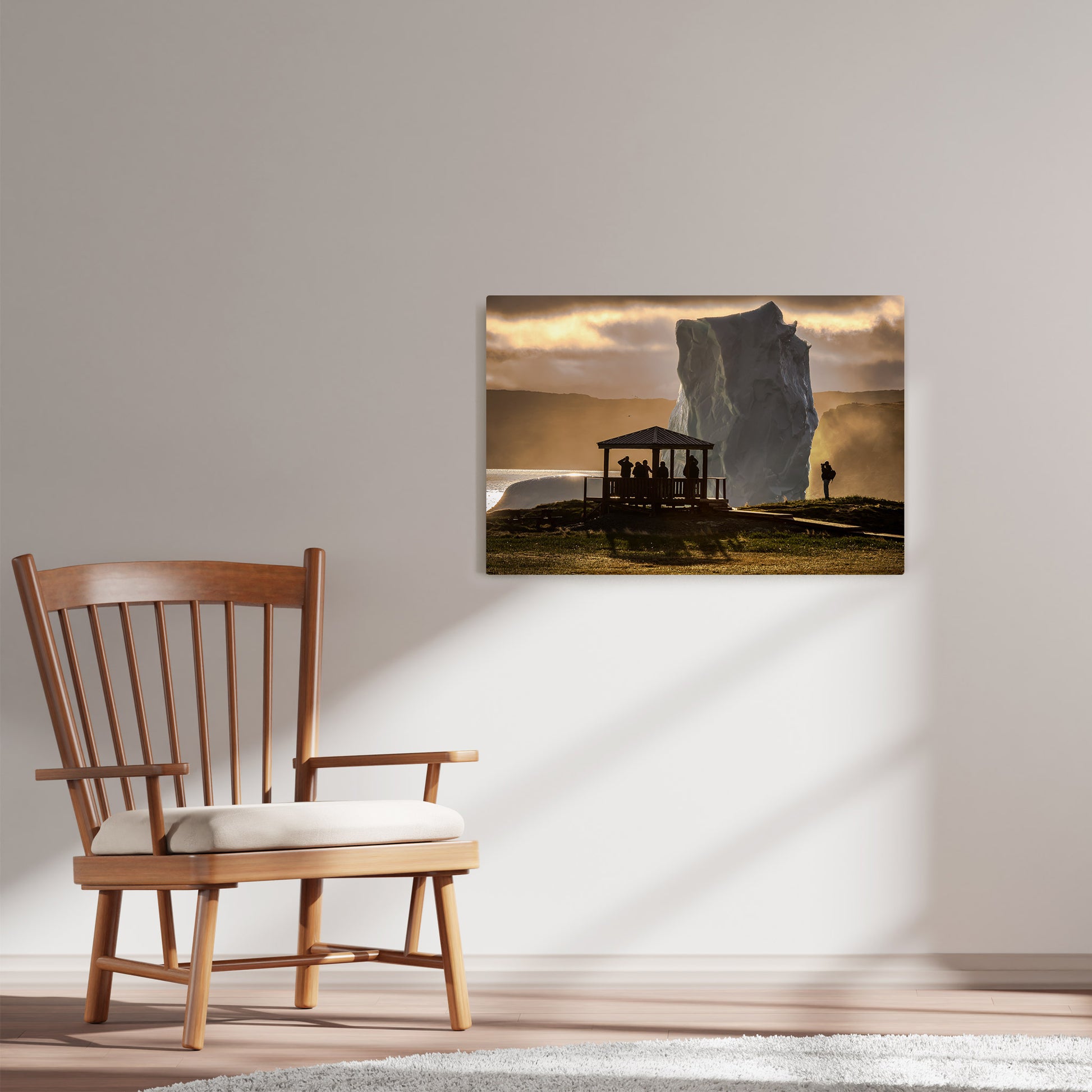 Ray Mackey's Goose Cove Iceberg Viewing photography reproduced on HD metal print and displayed on wall