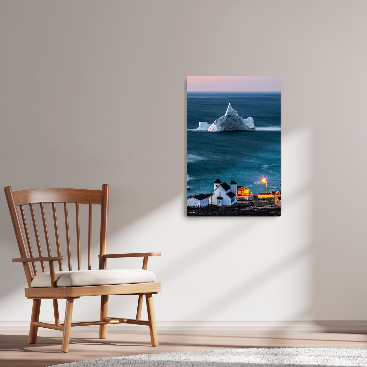 Ray Mackey's Grates Cove photography reproduced on HD metal print and displayed on wall