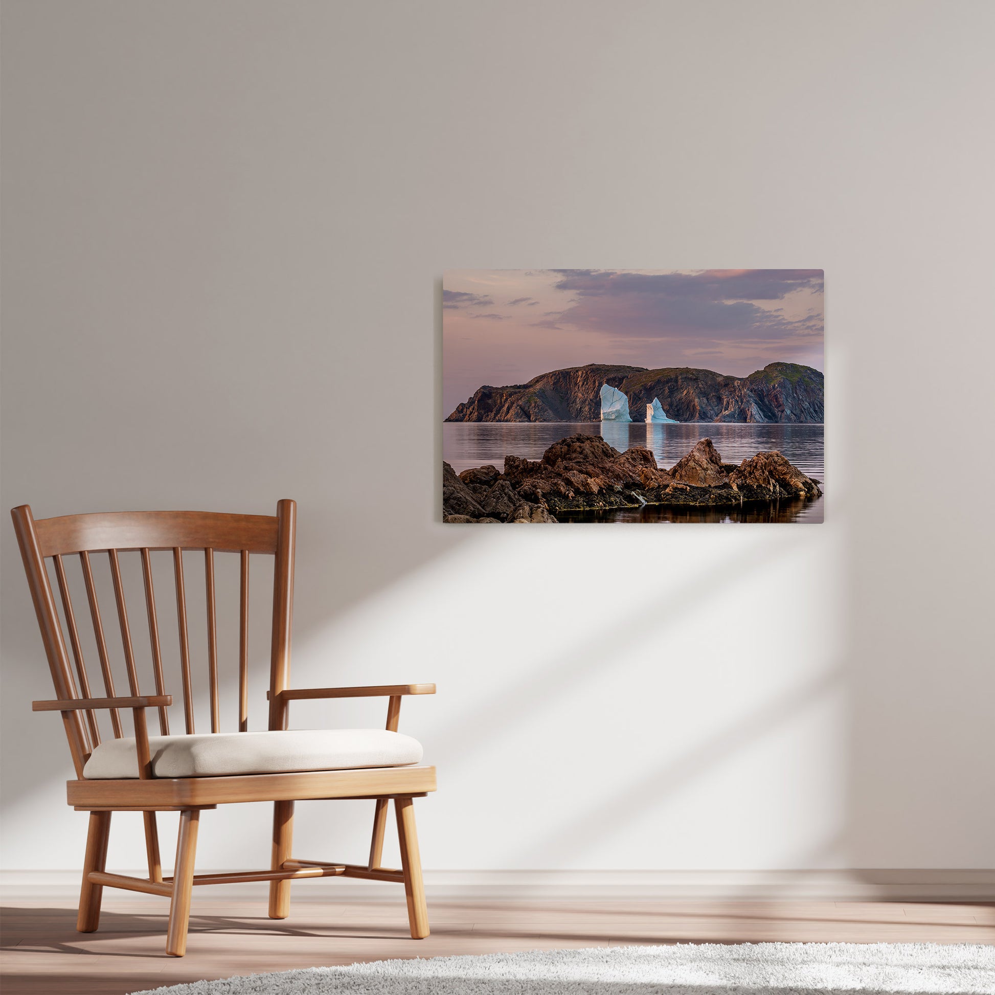 Ray Mackey's Wild Cove Evenings photography reproduced on HD metal print and displayed on wall