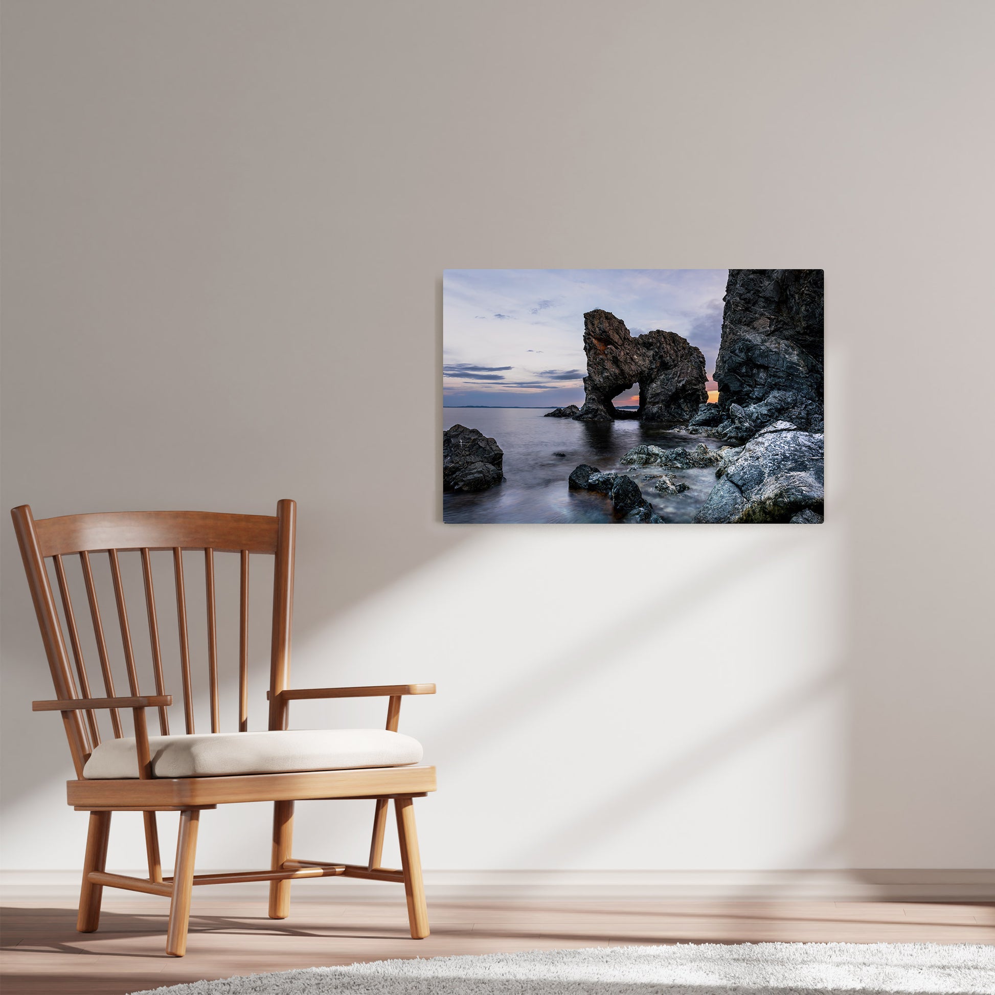 Ray Mackey's Nippers Harbour Lion photography reproduced on HD metal print and displayed on wall