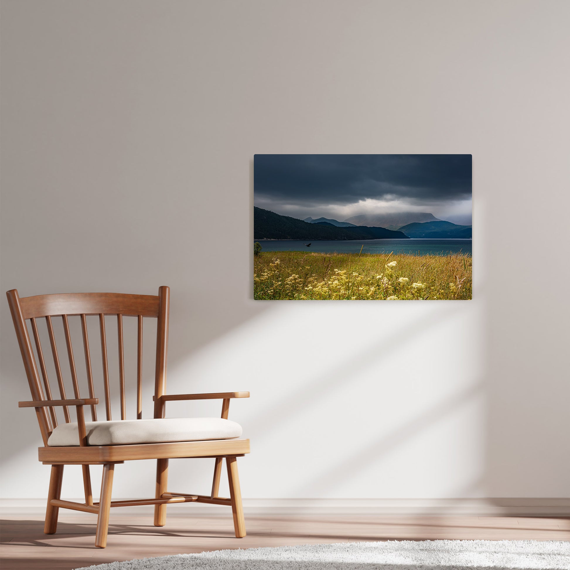 Ray Mackey's Norris Point Textures photography reproduced on HD metal print and displayed on wall