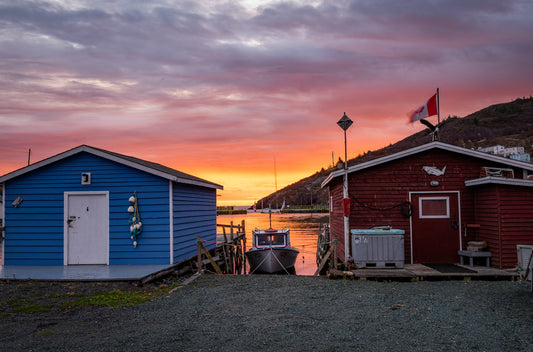 Ray Mackey's Petty Harbour Calm print close-up