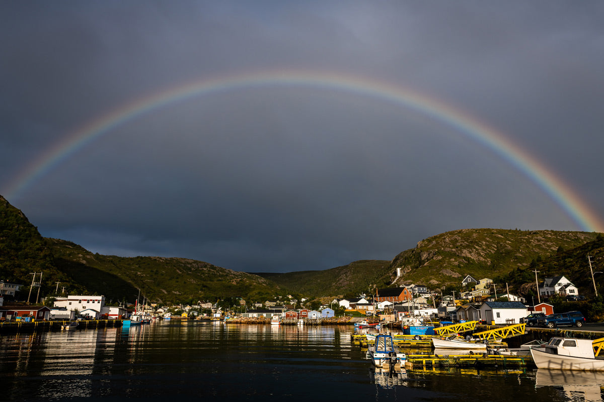 Ray Mackey's Petty Harbour Rainbow print close-up