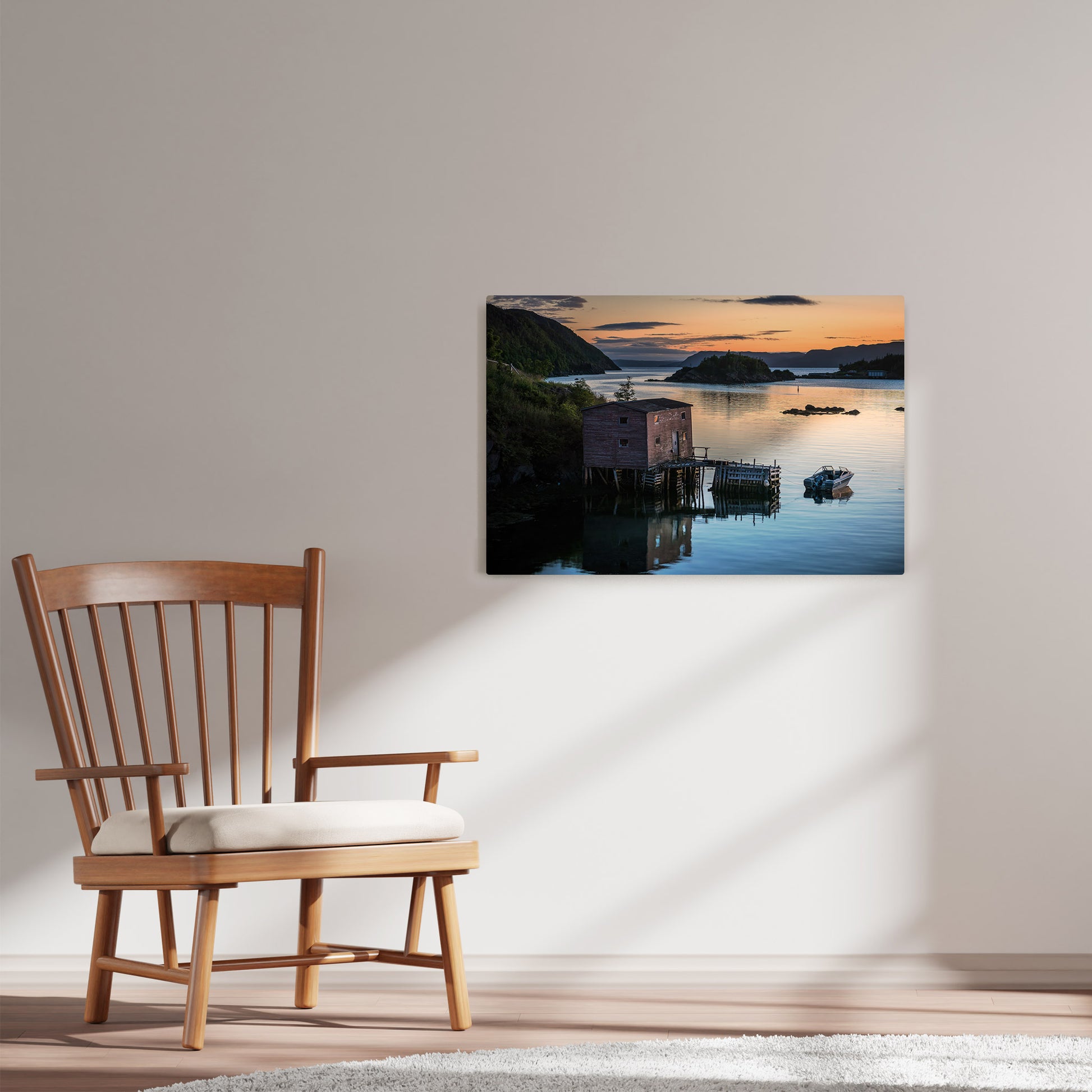 Ray Mackey's South Port photography reproduced on HD metal print and displayed on wall