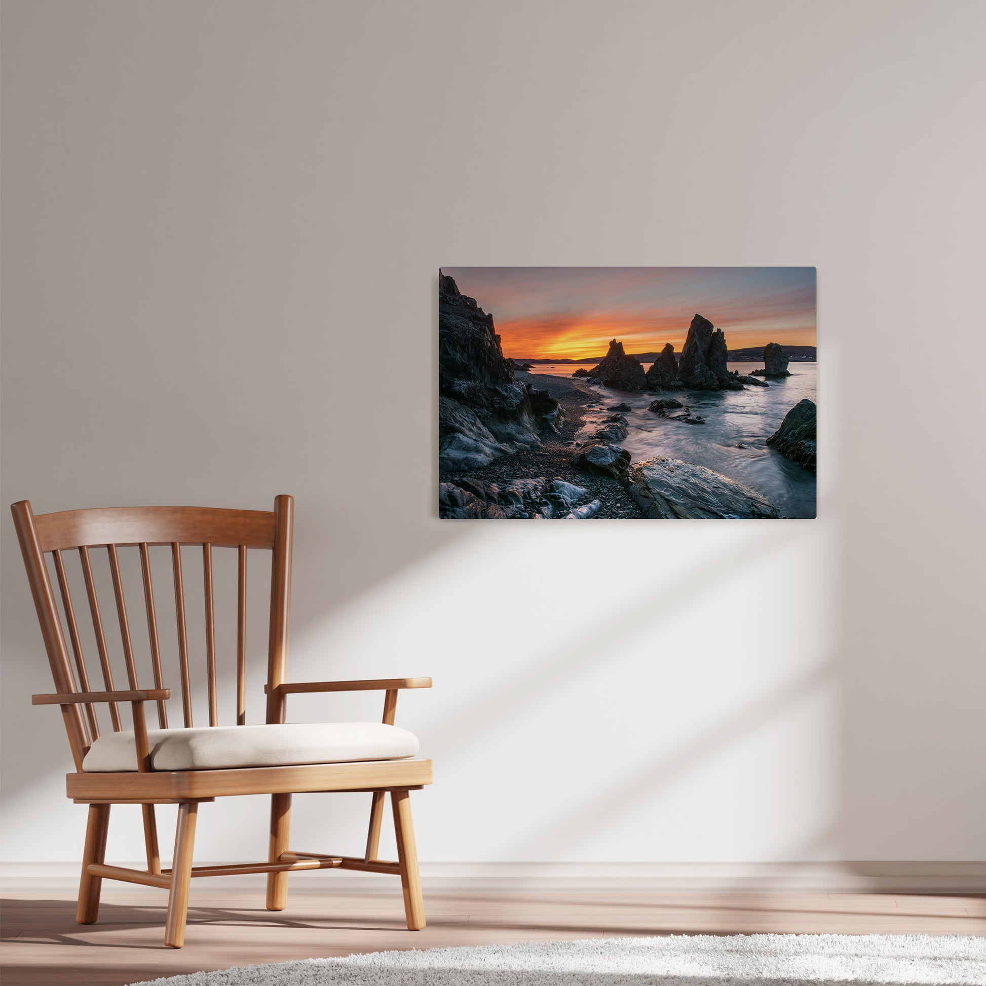 Ray Mackey's Three Sisters photography reproduced on HD metal print and displayed on wall