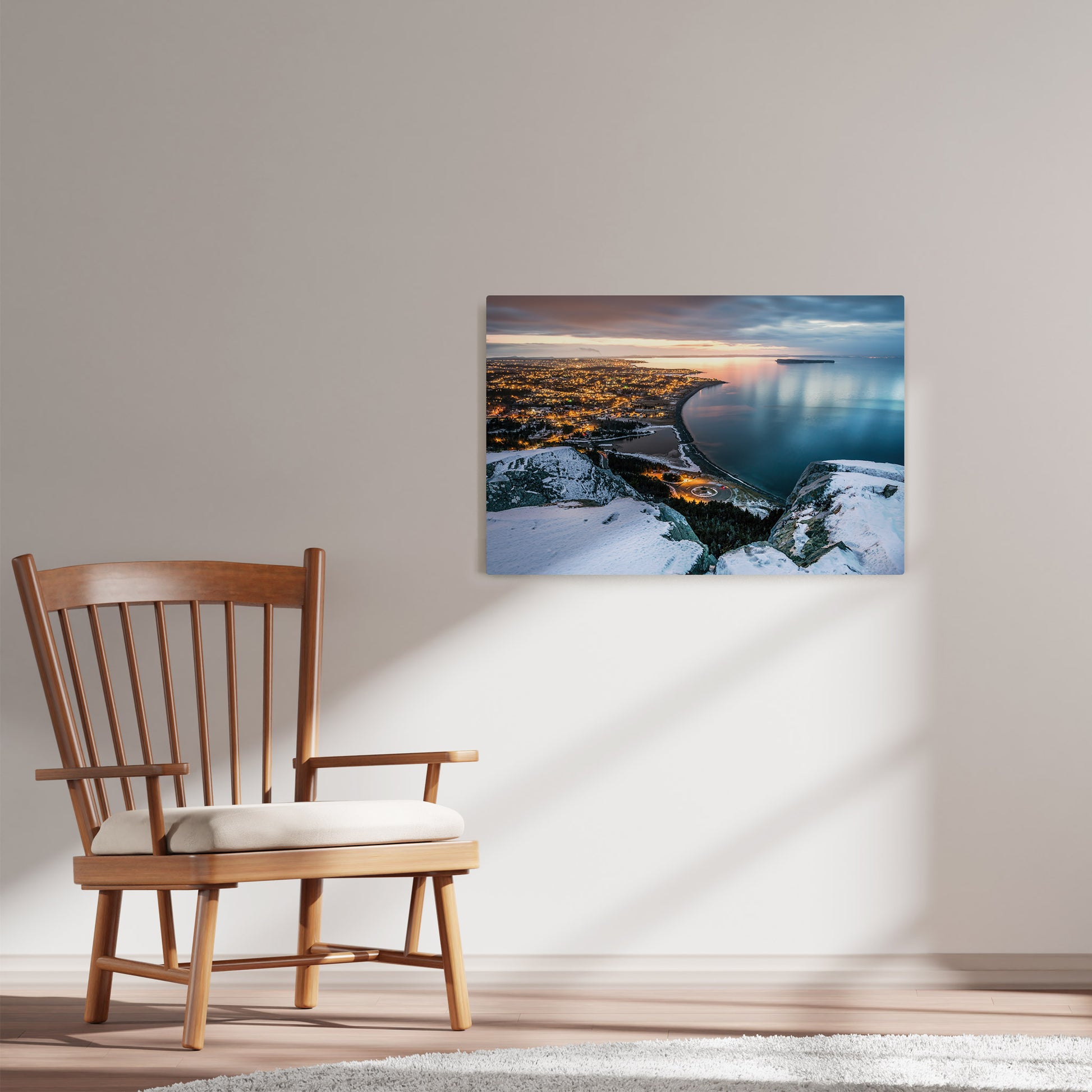 Ray Mackey's Topsail Bluff Winters photography reproduced on HD metal print and displayed on wall