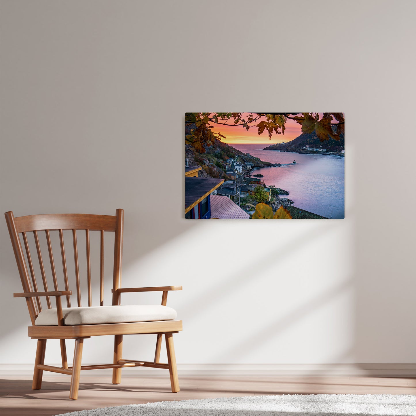 Ray Mackey's Battery Sunrise photography reproduced on HD metal print and displayed on wall