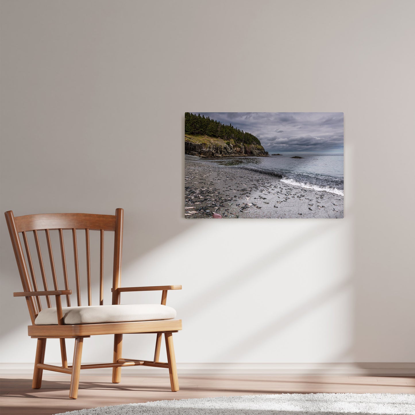 Ray Mackey's Caplin Roll photography reproduced on HD metal print and displayed on wall