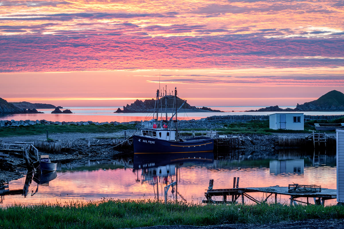 Ray Mackey's Ferryland Sunrise print close-up