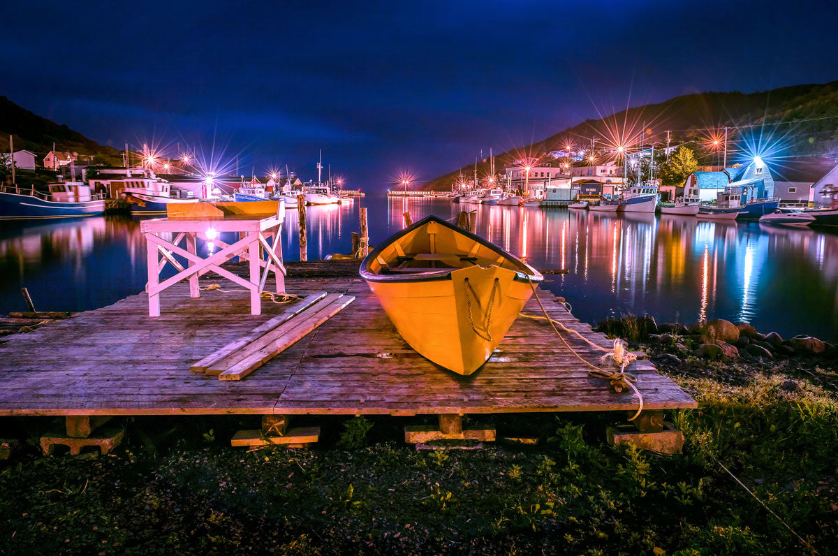 Ray Mackey's Petty Harbour Nights print close-up