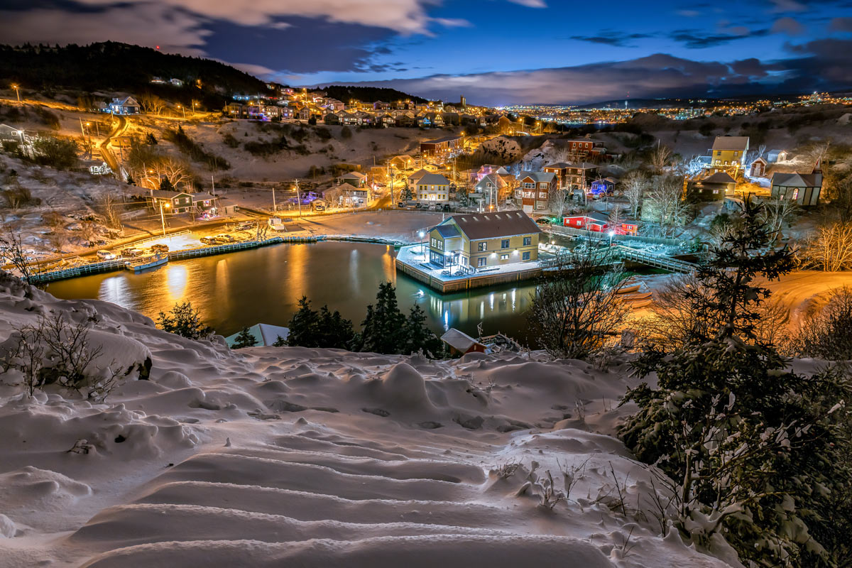 Ray Mackey's Quidi Vidi Snowfall print close-up