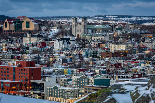 Ray Mackey's St. John's Winter photography reproduced on HD metal print and displayed on wall