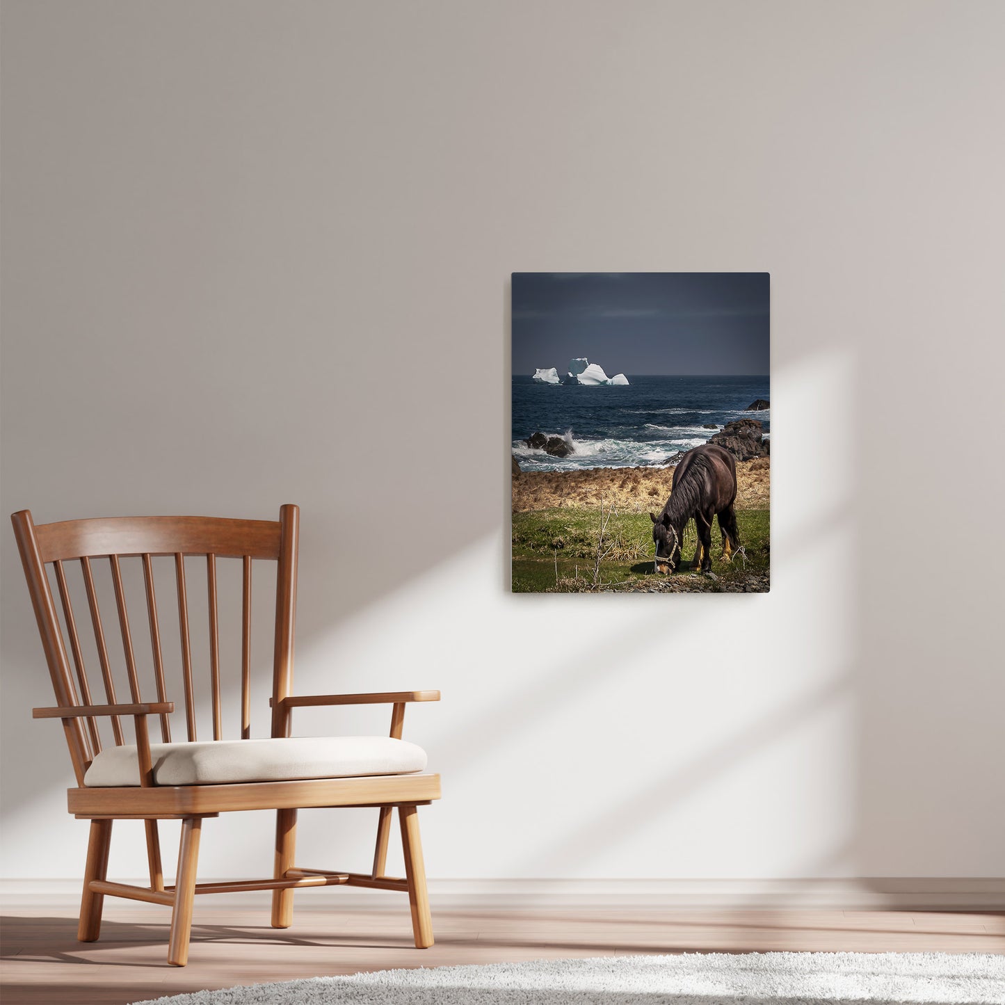 Ray Mackey's Cape Bonavista Vista photography reproduced on HD metal print and displayed on wall